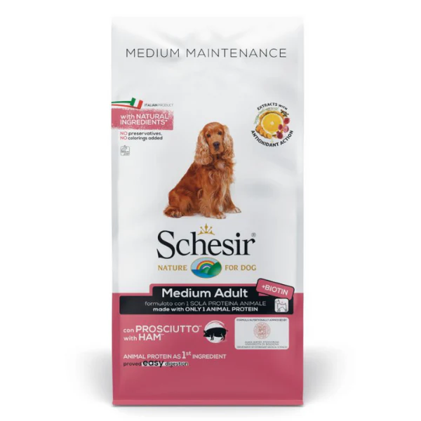 Schesir Dog Adult Medium Maintenance Prosciutto