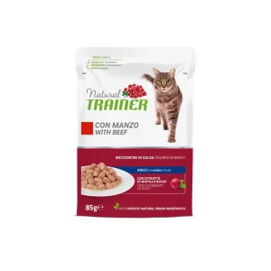 Natural Trainer - Umido - Gatto Adult con tocchetti di manzo in salsa 85g