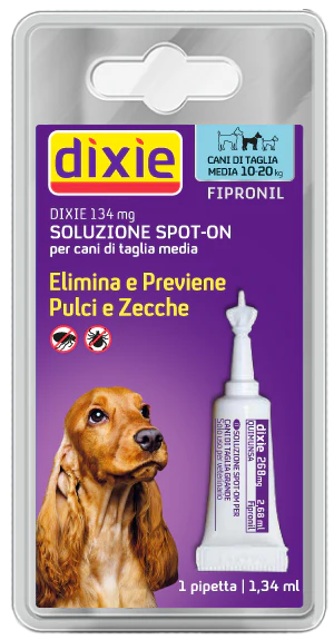 Dixie - Pipette Cane Fipronil 1.34 Ml - Blister 1 Pz - Tg. Media - immagine 2