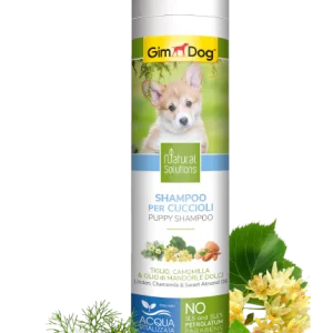 GimDog Shampoo per Cani Shampoo per Cuccioli con Tiglio, camomilla e Olio di mandorle Dolci (ML/Size:0,250)