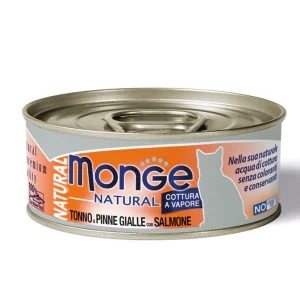Monge Natural umido gatto Trancetti di Tonno a pinne gialle con salmone