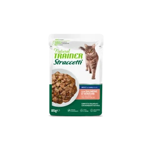 Trainer Natural Straccetti (+1 anno) gusto Salmone e Verdure(Kg/Size: 0,085)