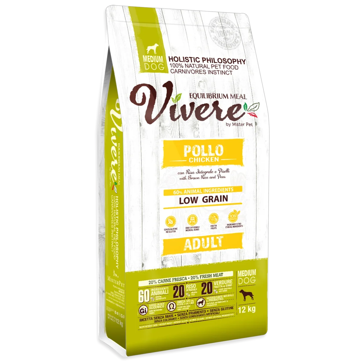 Vivere Cane Adulto Low Grain Medium Pollo (Kg/Size: 12)