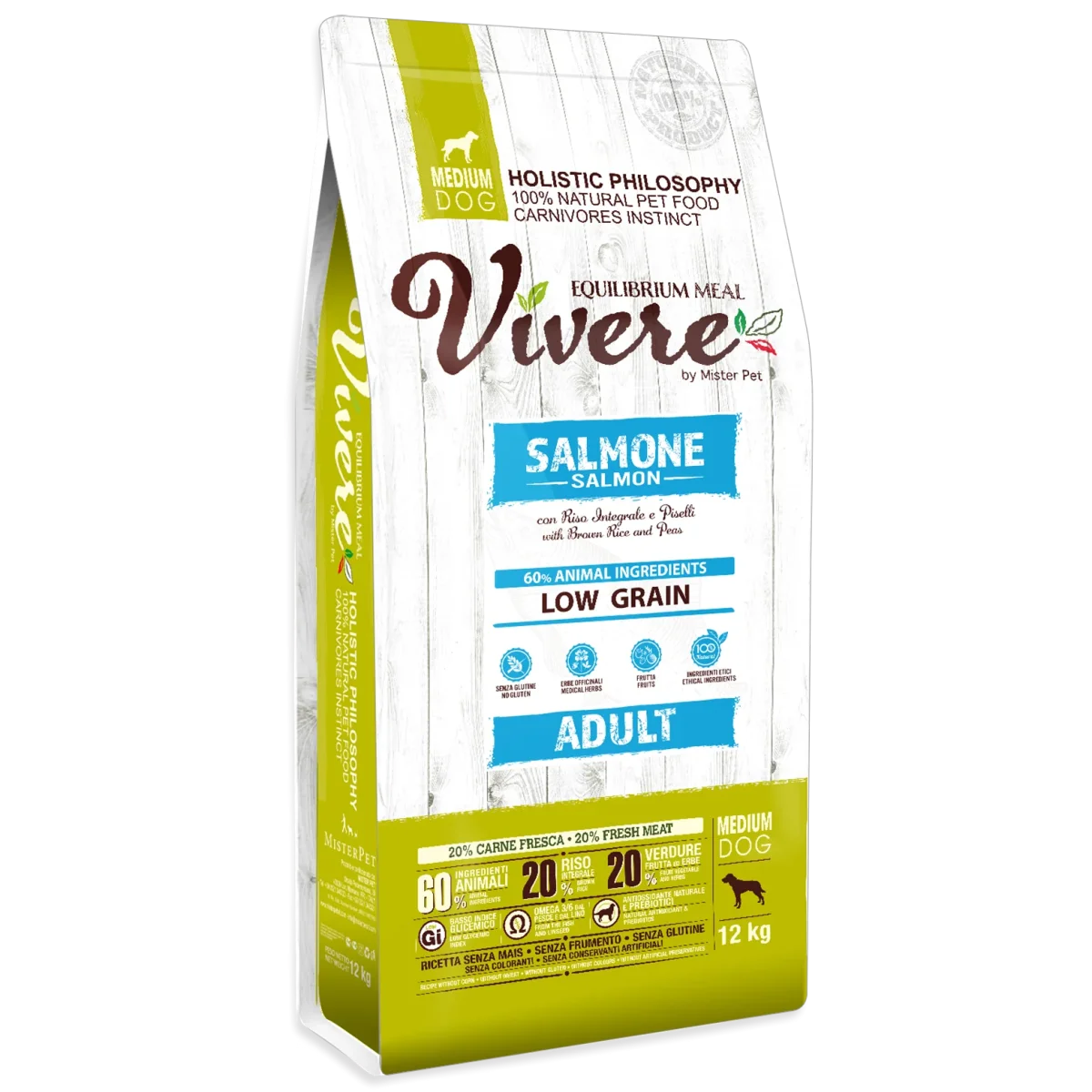 Vivere Cane Adulto Low Grain Medium Salmone (Kg/Size: 12) - immagine 2