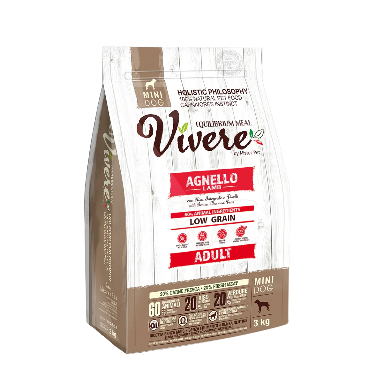 Vivere Cane Adulto Low Grain Mini Agnello (Kg/Size: 3) - immagine 2
