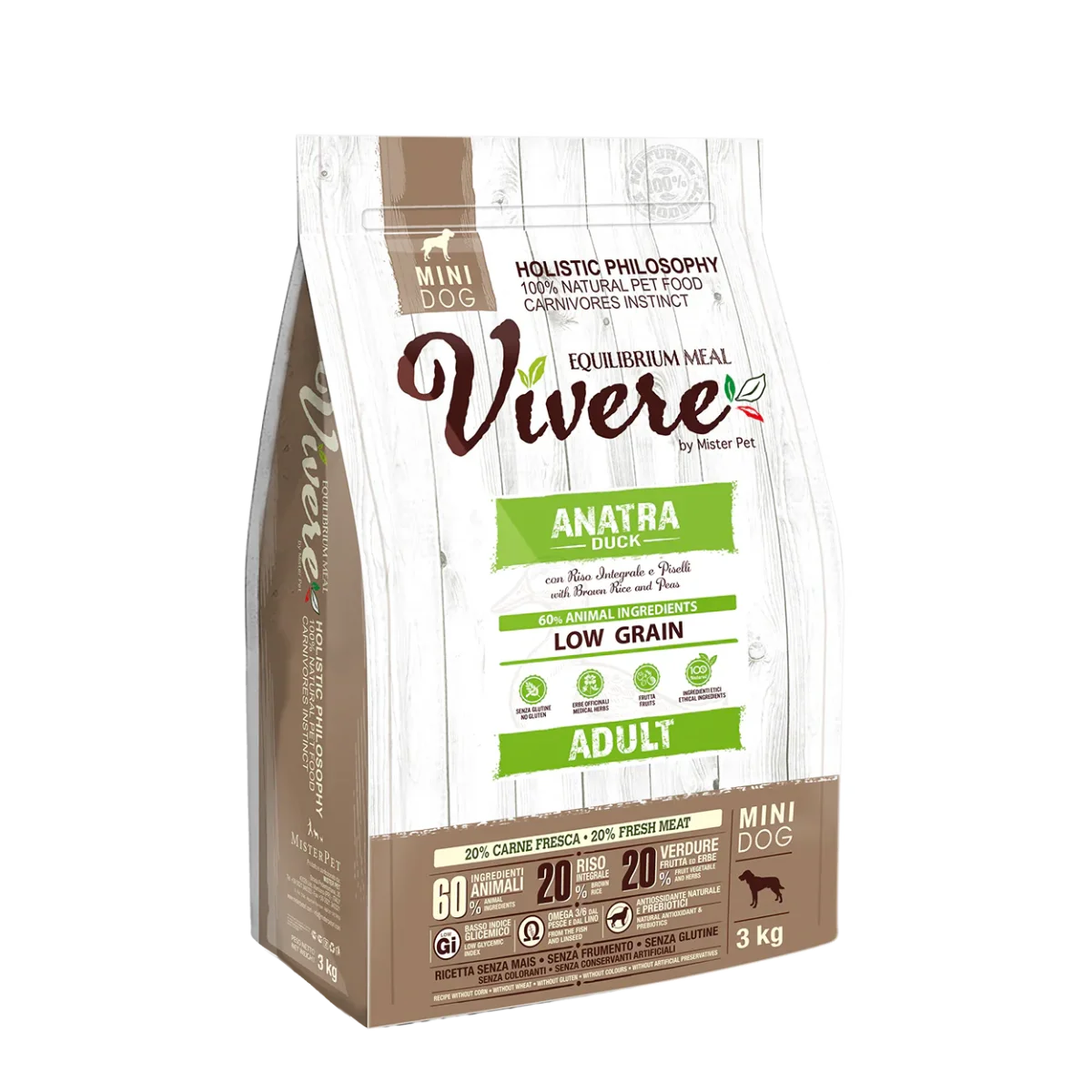 Vivere Cane Adulto Low Grain Mini Anatra (Kg/Size: 3)