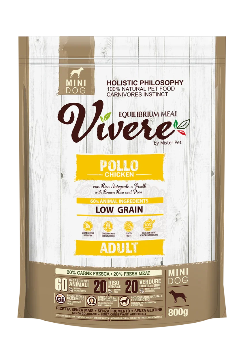 Vivere Cane Adulto Low Grain Mini Pollo (Kg/Size: 0,8) - immagine 2