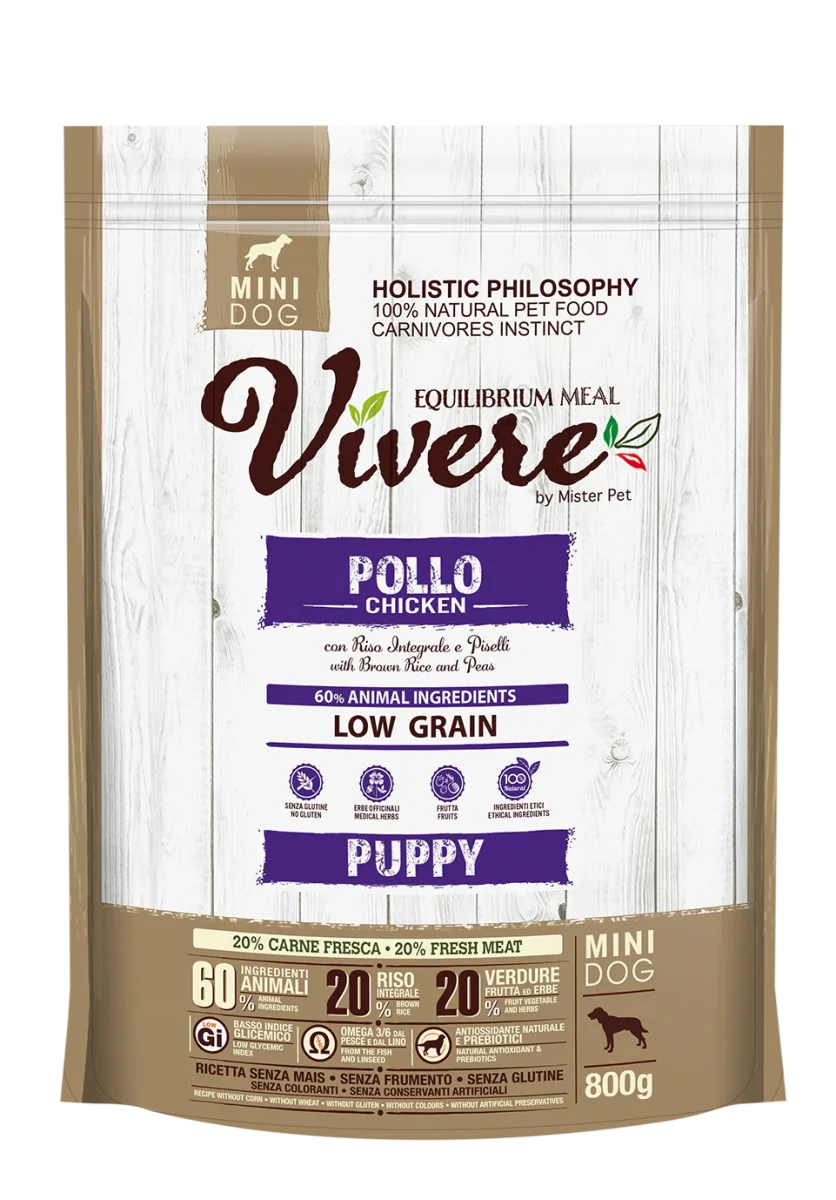 Vivere Low-grain Dog Mini Puppy Pollo (Kg/Size:0,800) - immagine 2