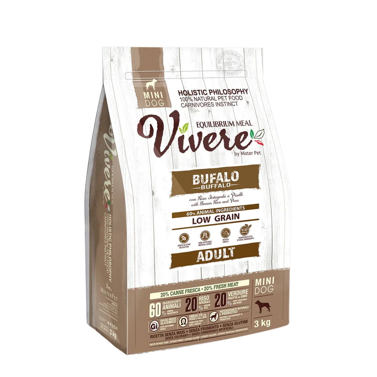 Vivere Cane Adulto Low Grain Mini Bufalo (Kg/Size: 3)