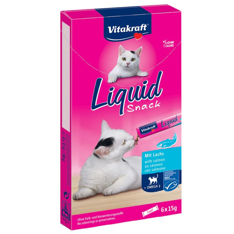 Vitakraft Cat Liquid Snack con Salmone + Omega 3 - immagine 2