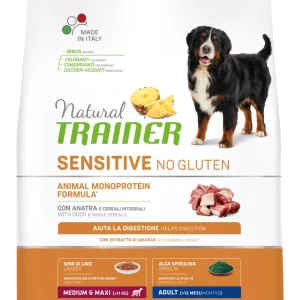 Trainer Natural Sensitive No Gluten Adult Medium&Maxi Con Anatra (Kg/Size:3)