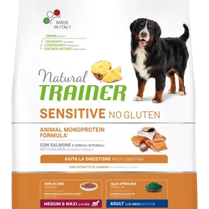 Trainer Natural Sensitive No Gluten Adult Medium&Maxi Con Salmone (Kg/Size:3)