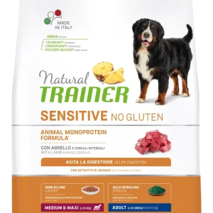 Trainer Natural Sensitive No Gluten Adult Medium&Maxi Con Agnello (Kg/Size:3)