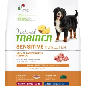 Trainer Natural Sensitive No Gluten Medium&Maxi Con Maiale (Kg/Size:3)