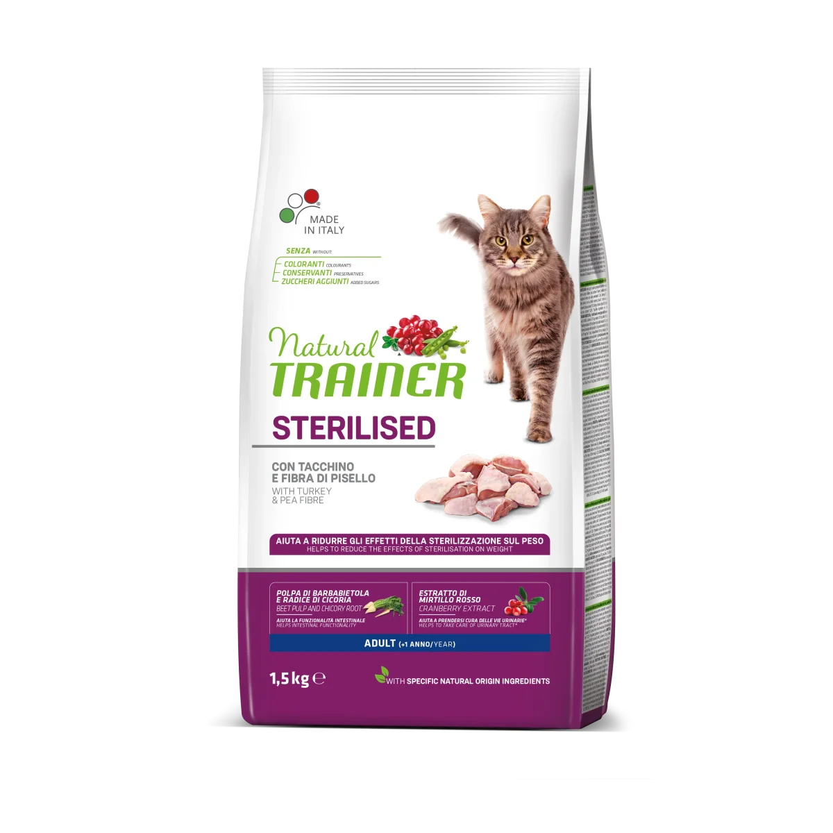Trainer Natural Cat Sterilized Con Tacchino (+1) (Kg/Size:3) - immagine 2