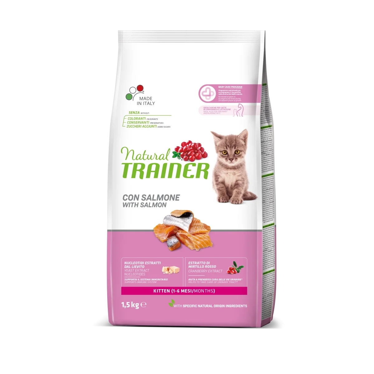 Trainer Natural Kitten Con  Salmone (1-6 Mesi) (Kg/Size:1,5)