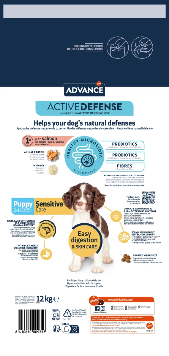 Advance Sensitive Puppy Con Salmone E Riso (Kg/Size: 12) - immagine 4