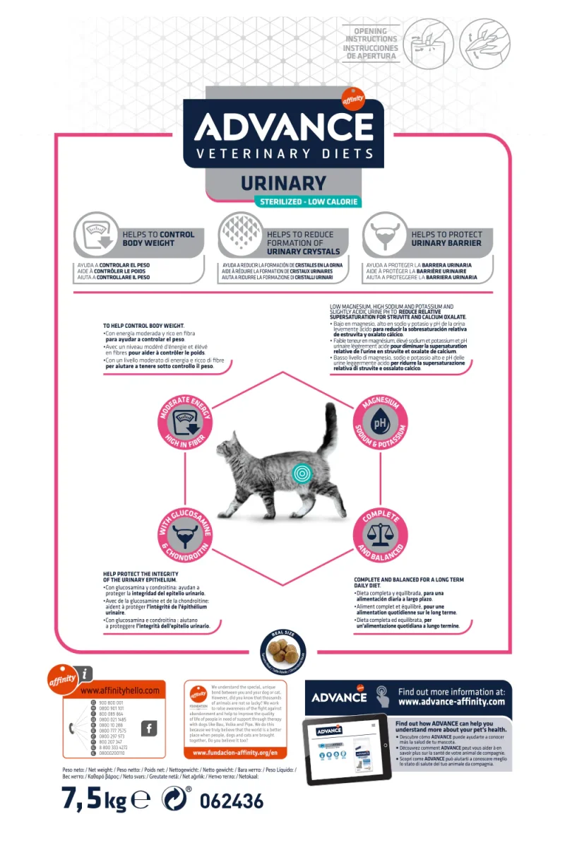 Advance Cat Urinary Sterilized Low Calorie (Kg/Size: 7,5) - immagine 3