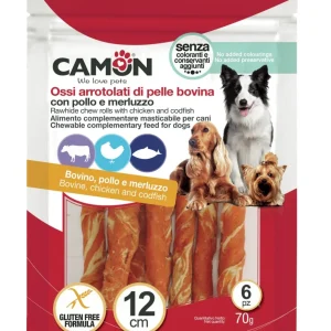 Rolls di pelle bovina con pollo e merluzzo (6pz)