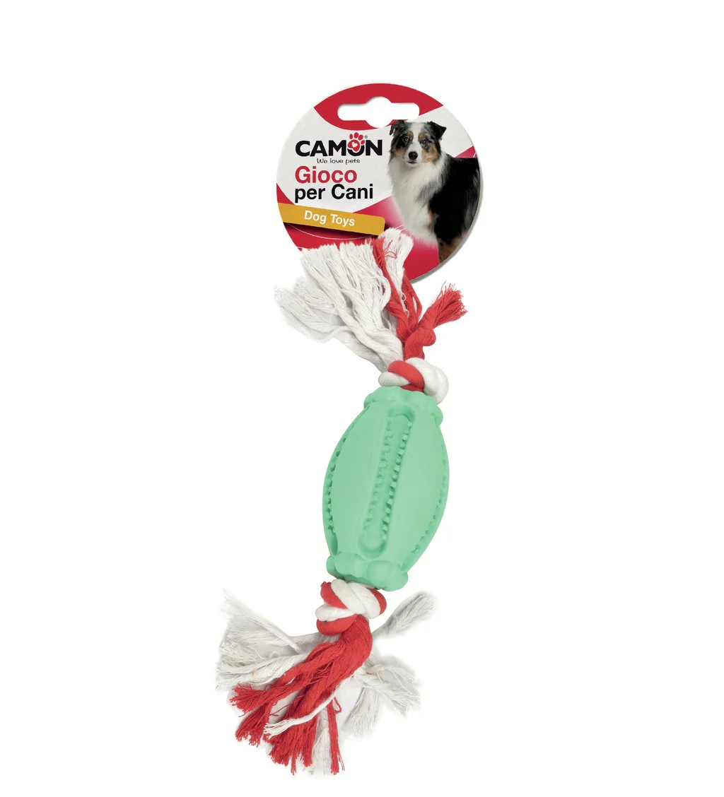 Camon Dog Toy palla in gomma con corda(Kg/size: TU) - immagine 3