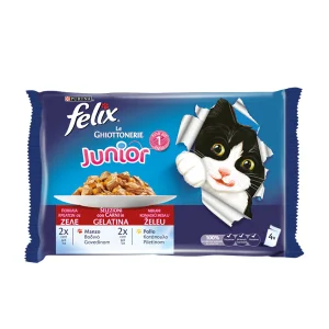 FELIX Le GHIOTTONERIE Gatto Junior con Manzo e con Pollo