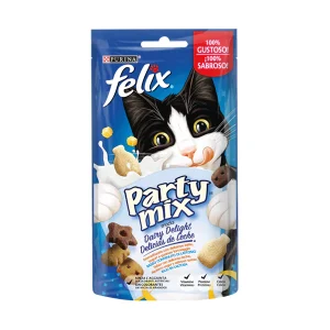 FELIX Party Mix Gatto Snack Dairy Delight Aromatizzato con delizioso latte, yogurt e gustoso formaggio