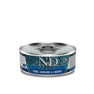 Farmina Umido Gatto N&D Ocean Tonno, Sardina e Gamberetto 70gr