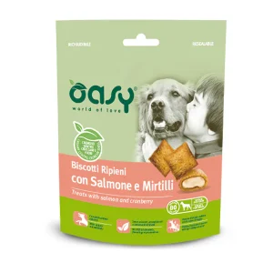 Oasy SNACK - Biscotti Ripieni con Salmone e Mirtilli Rossi