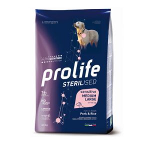 Prolife Sterilised Sensitive Adult Medium/Large Pork & Rice