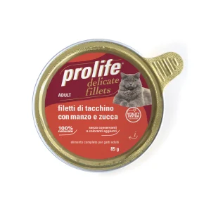 Prolife Delicate Fillets Filetti di Tacchino con Manzo e Zucca - umido gatto 85g