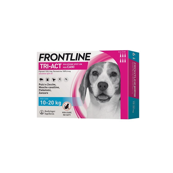 Antiparassitario per Cani Frontline Tri-Act Spot-on Cani 10-20kg 6 Pipette - immagine 2
