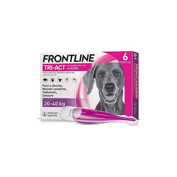 Antiparassitario per Cani Frontline Tri-Act Spot-on Cani 20-40kg 6 Pipette