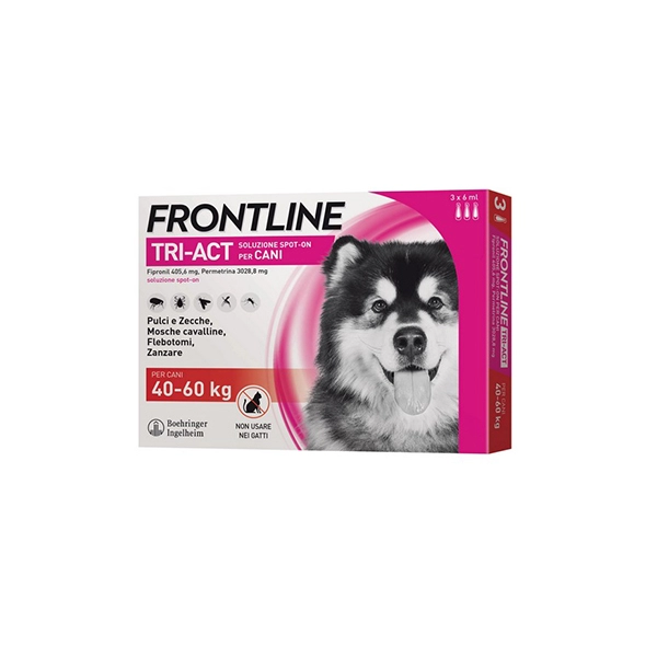 Antiparassitario per Cani Frontline Tri-Act Spot-on Cani 40-60kg 6 Pipette - immagine 2