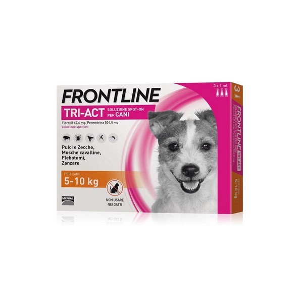 Antiparassitario per Cani Frontline Tri-Act Spot-on Cani 5-10kg 6 Pipette - immagine 2