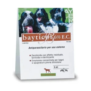 Shampoo Antiparassitario Per Cani Liquido Antizecche Per Bagni Bayer Bayticol 6% (ML/Size:5)