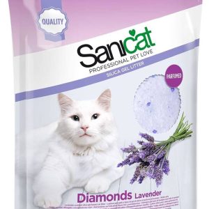 SANICAT Diamonds lettiera in Silicio - Profumo di lavanda per gatti 15L