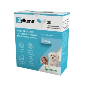 Zylkene 75 mg Integratore Cani e Gatti Fino a 10 Kg 20 Capsule
