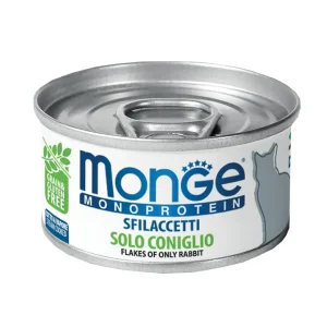 Monge Monoprotein Umido gatto sfilaccetti solo Coniglio