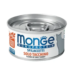Monge Monoprotein Umido gatto sfilaccetti solo Tacchino