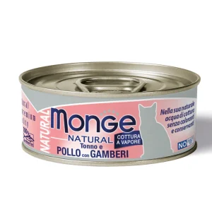 Monge Natural umido gatto Pezzetti di tonno e pollo con Gamberetti