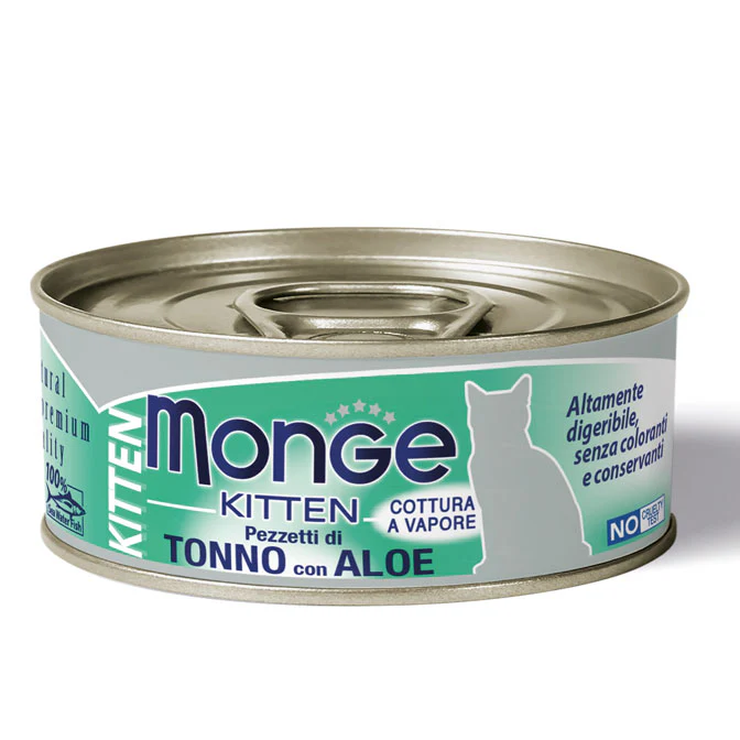 Monge Jelly monodose gatto, pezzetti di tonno con aloe, kitten 85g - immagine 2