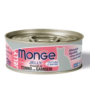 Monge Jelly umido gatto Pezzetti di tonno con Gamberetti