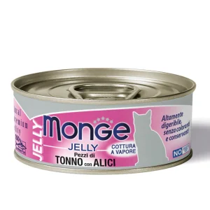 Monge Jelly umido gatto Pezzetti di tonno con Alici