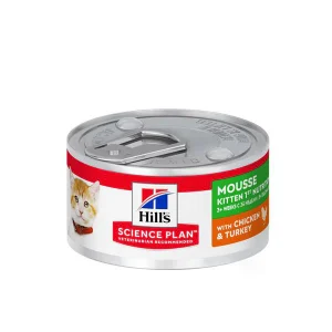 Hill's Science Plan Kitten 1st Nutrition Mousse Alimento per Gattini con Pollo e Tacchino Lattina