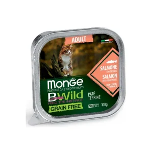 Monge BWild - Umido gatto - Paté terrine Salmone con Ortaggi – Adult