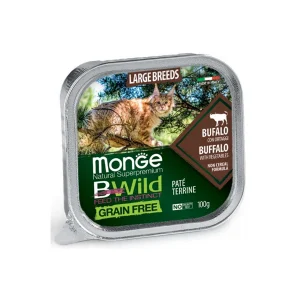 Monge BWild - Umido gatto - Paté terrine Bufalo con Ortaggi – Large Breed All Life Stage