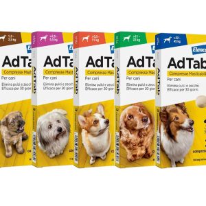 AdTab Compresse Masticabili Antipulci e zecche per Cani Antiparassitari