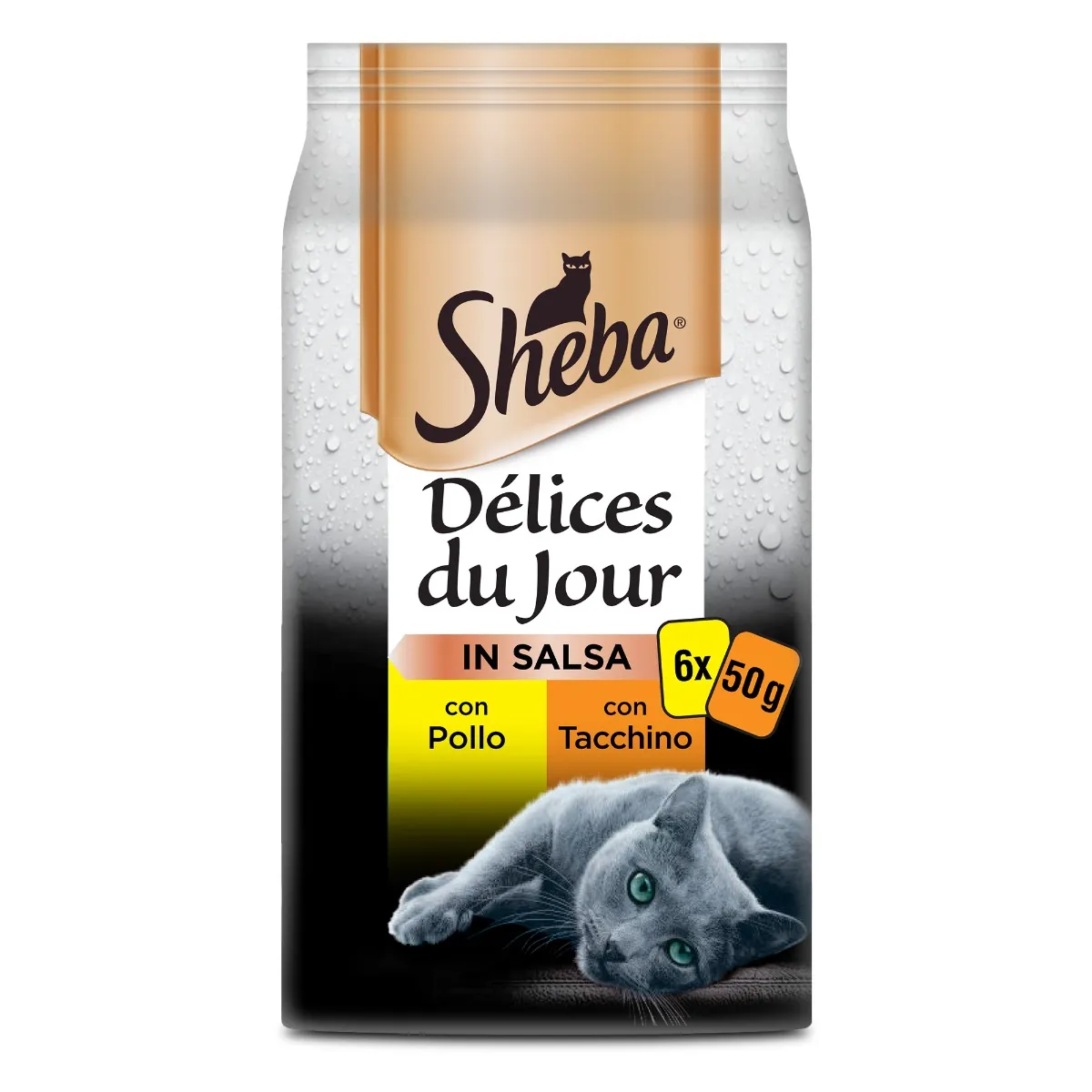 Sheba Délices Du Jour in Salsa Pollo e Tacchino Busta Multipack 6x50G - immagine 2