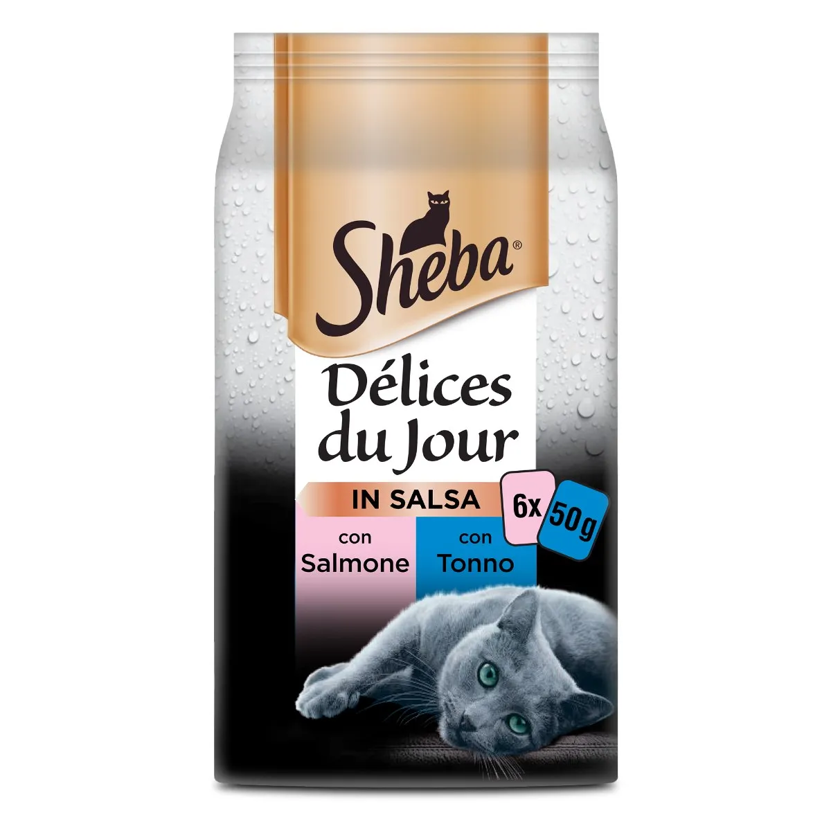 Sheba Délices Du Jour in Salsa Salmone e Tonno Busta Multipack 6x50G - immagine 2