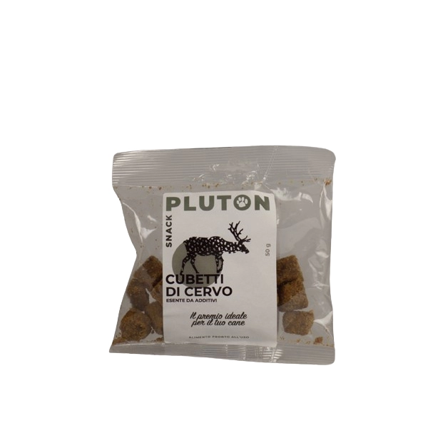 Snack per Cani Pluton Gusto Cubetti di Cervo 50gr